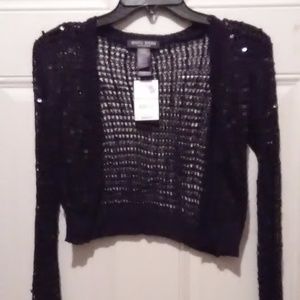Black Knit, Sequin Capelet * NWT